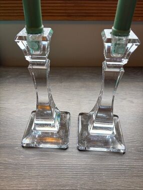 Tiffany & Co. Clear Crystal Candlesticks